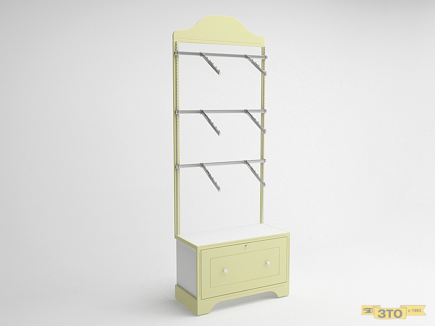 Вешало настенное 6 кронштейнов и накопитель с ящиком 022 В-2400 - цена 13150 руб