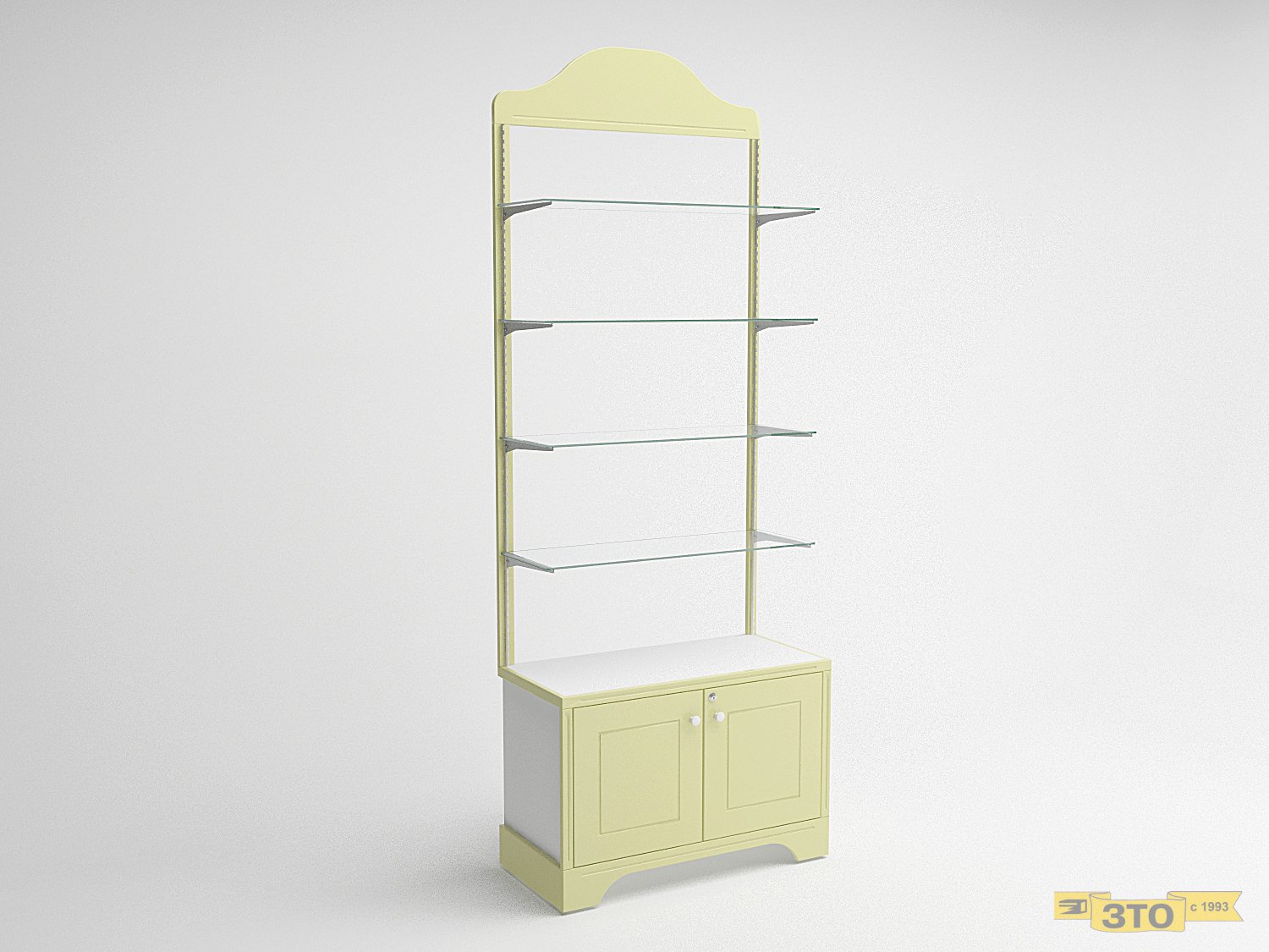 Стеллаж настенный со стеклянными полками и накопителем 024 В-2400 - цена 8030 руб