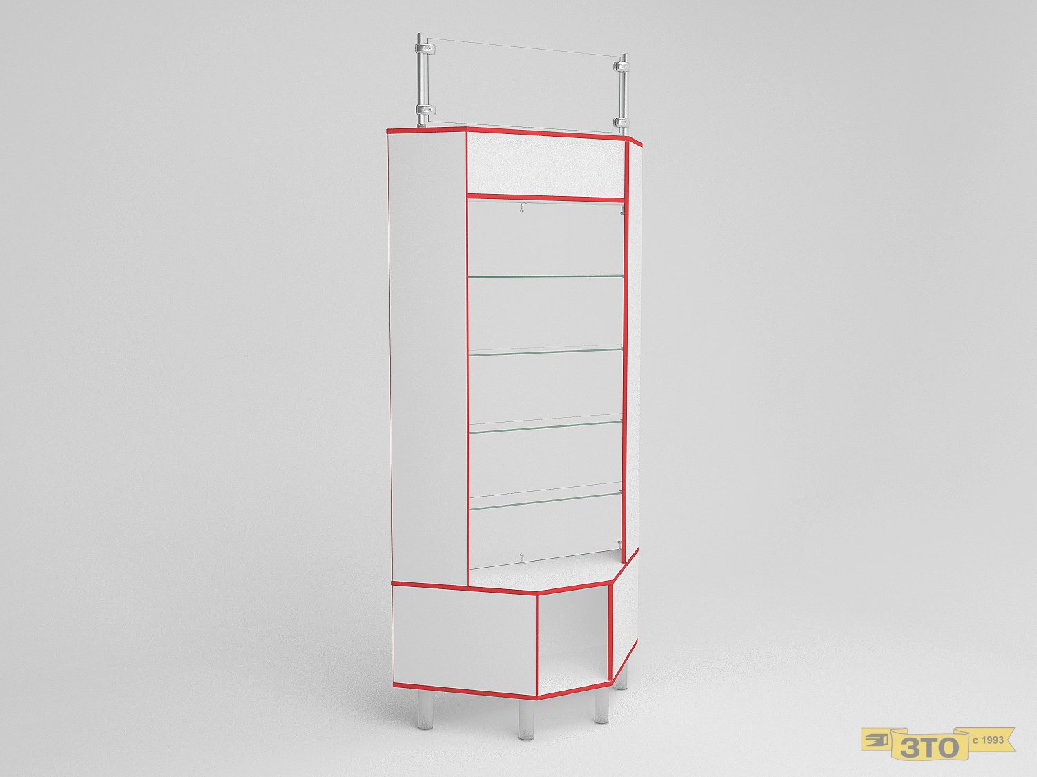 Угловая витрина 03 В-2300 - Торговая мебель