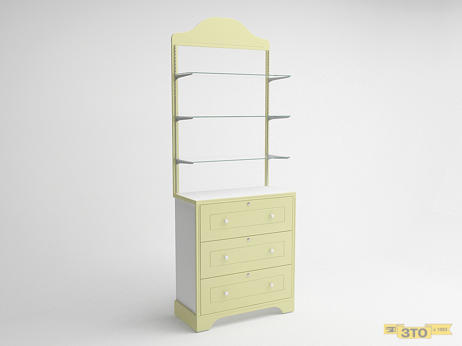 Стеллаж настенный с накопителем три ящика 023 В-2400 - цена 12860 руб