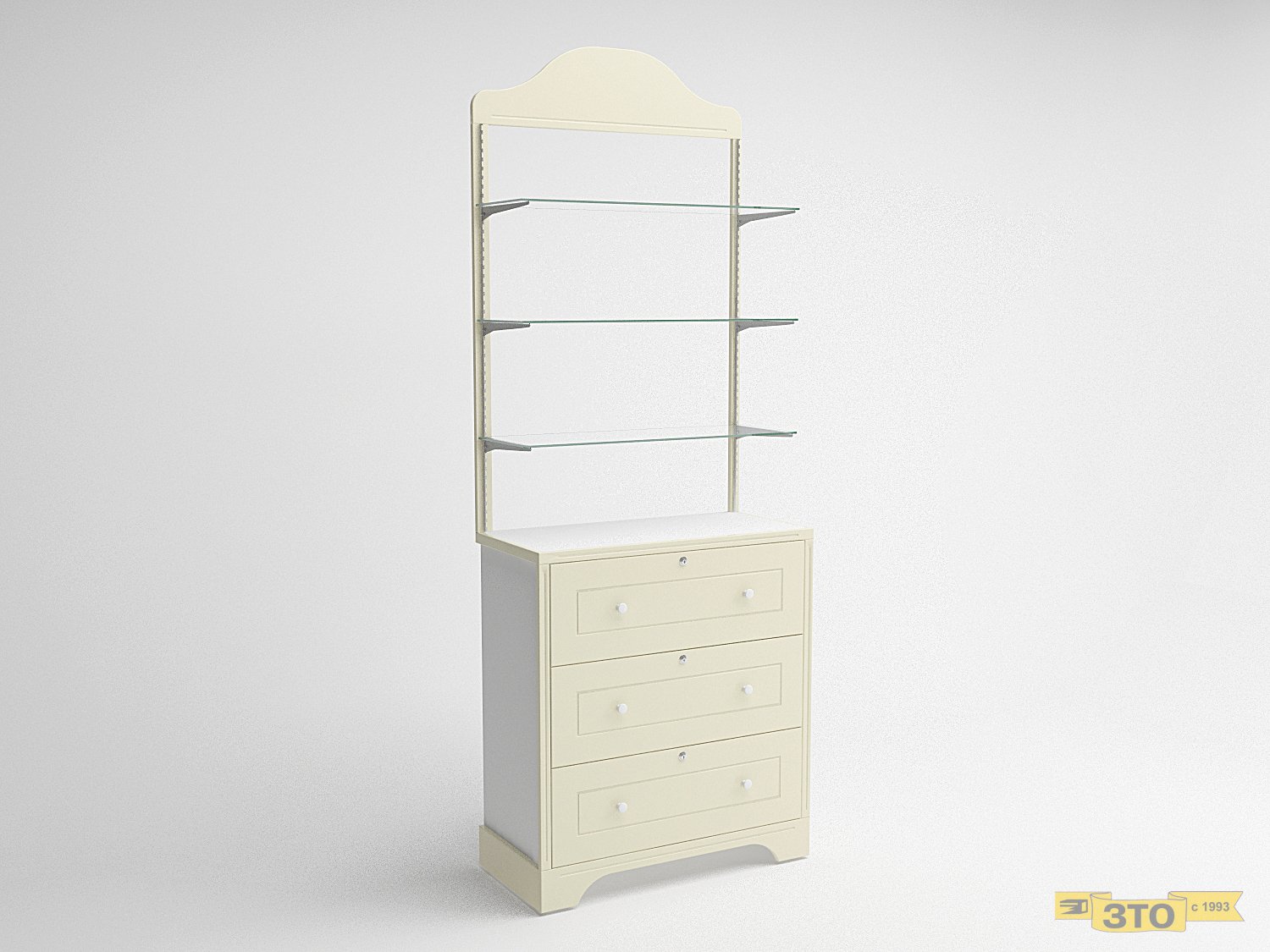 Стеллаж настенный с накопителем три ящика 023 В-2400 - цена 12860 руб