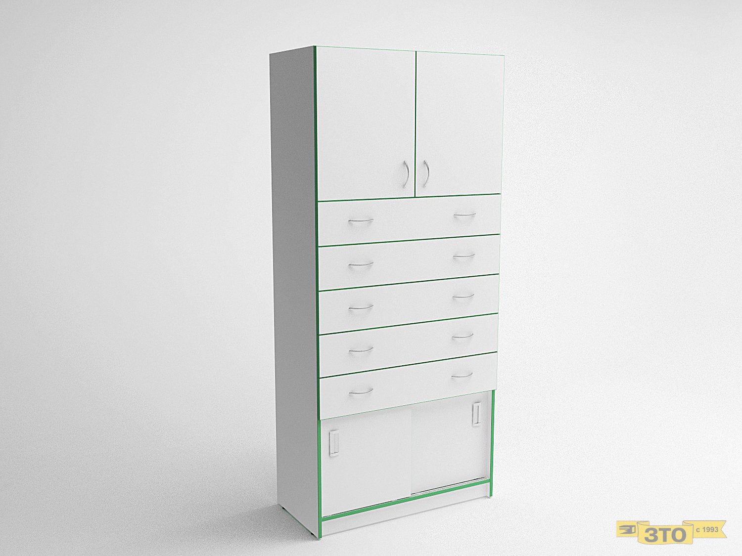 Стеллаж пристенный 004 В-2000 - Торговая мебель