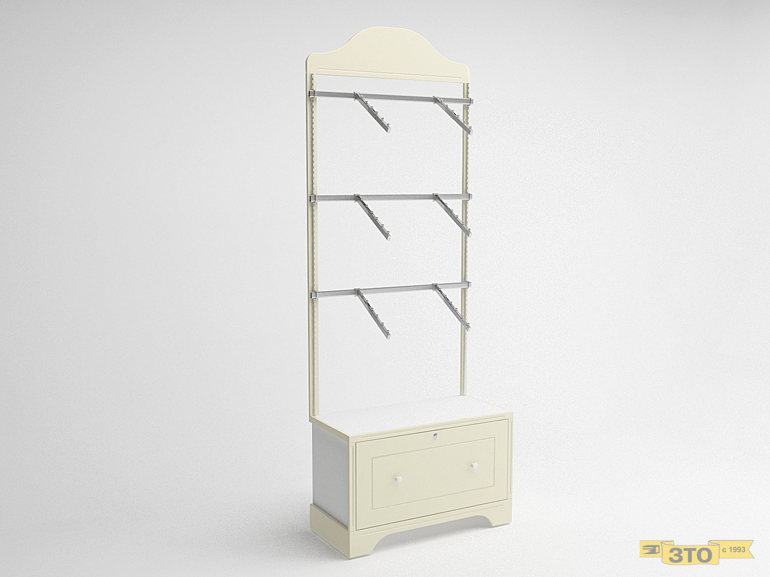 Вешало настенное 6 кронштейнов и накопитель с ящиком 022 В-2400 - цена 13150 руб