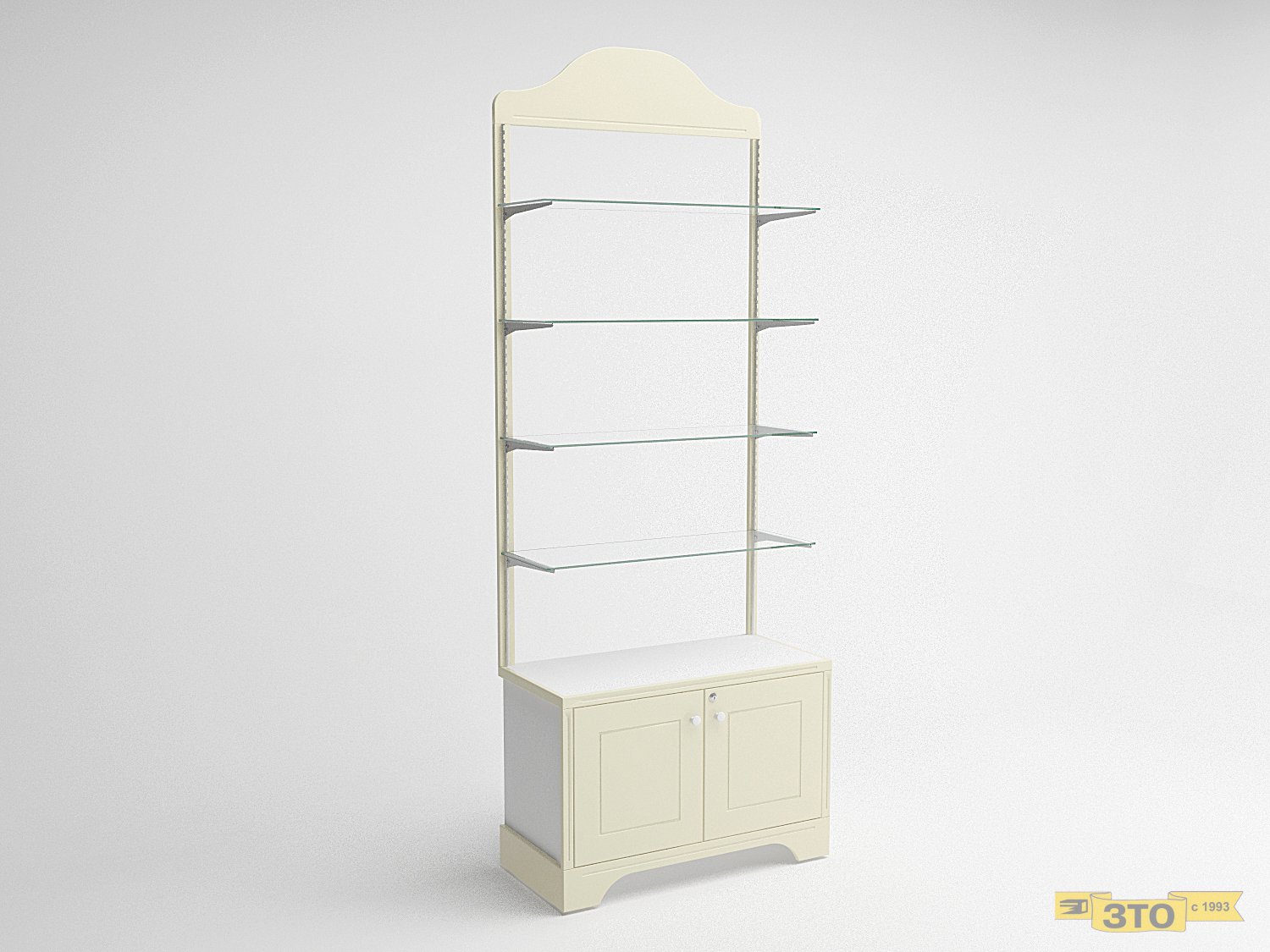 Стеллаж настенный со стеклянными полками и накопителем 024 В-2400 - цена 8030 руб